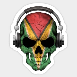 Dark Skull Deejay with Guyanese Flag Sticker